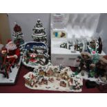 A Quantity of Resin Christmas Ornaments, including Thomas Kinkade.