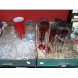 A Quantity of Drinking Glasses, vases, tankards:- Two Boxes