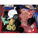 A Sylvac Terrier, Portmerion coffee ware, trinket sets etc:- One Tray