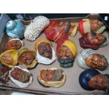 Twelve Bosson's and Other Masks, Chinese ginger jar, etc:- One Box