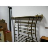 A Brass Rail Bedstead, 5ft wide, having turned finials.