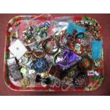 A Quantity of Costume Jewellery; necklaces, bangles, bracelets, rings, etc:- One Tray