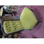 A Late XIX Century Walnut Framed Parlour Chair, with in a gold button back dralon.