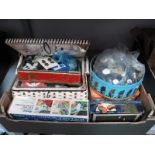 A Quantity of Buttons, in tins, ladies sewing box, etc:- One Box
