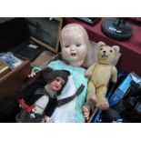 A German Composition Headed Doll, A.M. 390 9/10, Barold doll, teddy, fur, The Tenax Bag:- One Box