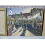 Chris Slater (Rotherham Artist), French Food Market Scene, oil on canvas, 50 x 40cm.