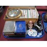 Postcards, playing cards, opera glasses, etc:- One Tray