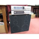 A Toshiba Stereo Tuner, amplifier Model SB-M2) and a a pair of Sony SS-E200 speakers (4)