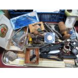 Rulers, nut crackers, badges, tape measure, bull nose, tin opener, etc:- One Tray