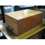 A XIX Century Mahogany Writing Box, with fitted interior and side drawer.