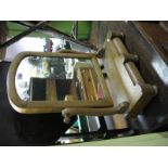 A XIX Century Dressing Table Mirror, XIX Century bamboo table and a folding table. (3)