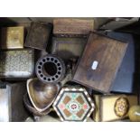 A Mixed Lot of Modern Boxes, inlaid, marquetry, parquetry and relief carved examples noted and other