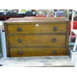 A Painted Four Drawer Dressing Chest; together with an oak chest of three drawers.