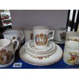 Coronation Ware, Edward VII Mugs, King George VI, H.M. Queen Elizabeth 1937, etc :- One Tray