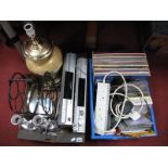 Panasonic D.V.D Player, receiver, lamp, candlesticks, records, etc:- Two Boxes (untested sold for