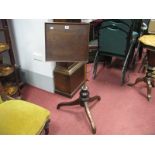 A Scratch Built Victorian Style Reading/Music Adjustable Stand, stained mahogany platform on brass