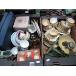 A Late XIX Century Tea Service, kitchen scales, Ringtons teapot, etc:- Two Boxes