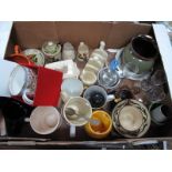 Devon Ware, pickle jar, cream jug, Lurpak toast rack, mugs etc:- One Box