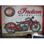 An Indian Motorcycle Metal Sign, 50 x 70cm.