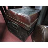 A XIX Century Tin Trunk, together with mallets and other tools, etc.