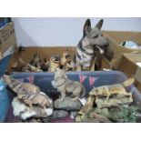 A Quantity of Resin Dogs, including Danbury Mint, Border Fine Arts:- Two Boxes