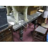 A XIX Century Pine Draw Leaf Table, on turned legs.