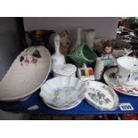 Devon Dish, Staffordshire Kowloon Bowl, Sylvac tan dog, other ceramics:- One Tray.