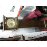 An Elliott Oak Cased Grandmother Clock, retail name H.L. Brown Son Sheffield Ltd on dial, (no