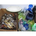 A Quantity of Cutlery and Glassware:- Two Boxes