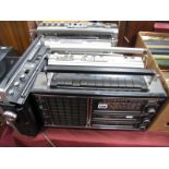 A Grundig Satellite 2010, two Hitachi, JVC, Binatone radios. (5)