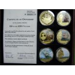 A Windsor Mint 250 Years HMS Victory Six Coin Set, presented in a wooden case, certification