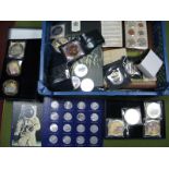 A Quantity of Modern Crown Sized Coins and Medallions Including Westminster Numisproof 50mm A Year