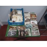 A Box of Early XX Century Picture Postcards and Photographs, including sentimental birthday