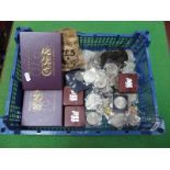 Three Cased Royal Mint Coin Sets all 1970, three cased Royal Mint fifty pence coins. All 1973, two