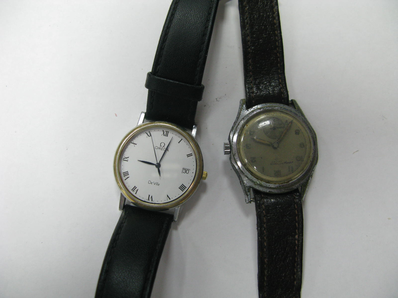 Omega; A De Ville Quartz Wristwatch, on strap with Omega buckle; together with a Vintage Hermes