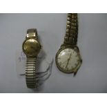 A 9ct Gold Cased Ladies Tissot Wristwatch, on later expanding bracelet, together with a gent's