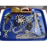 Diamante Necklaces, bracelets, bangles, trimming etc:- One Tray