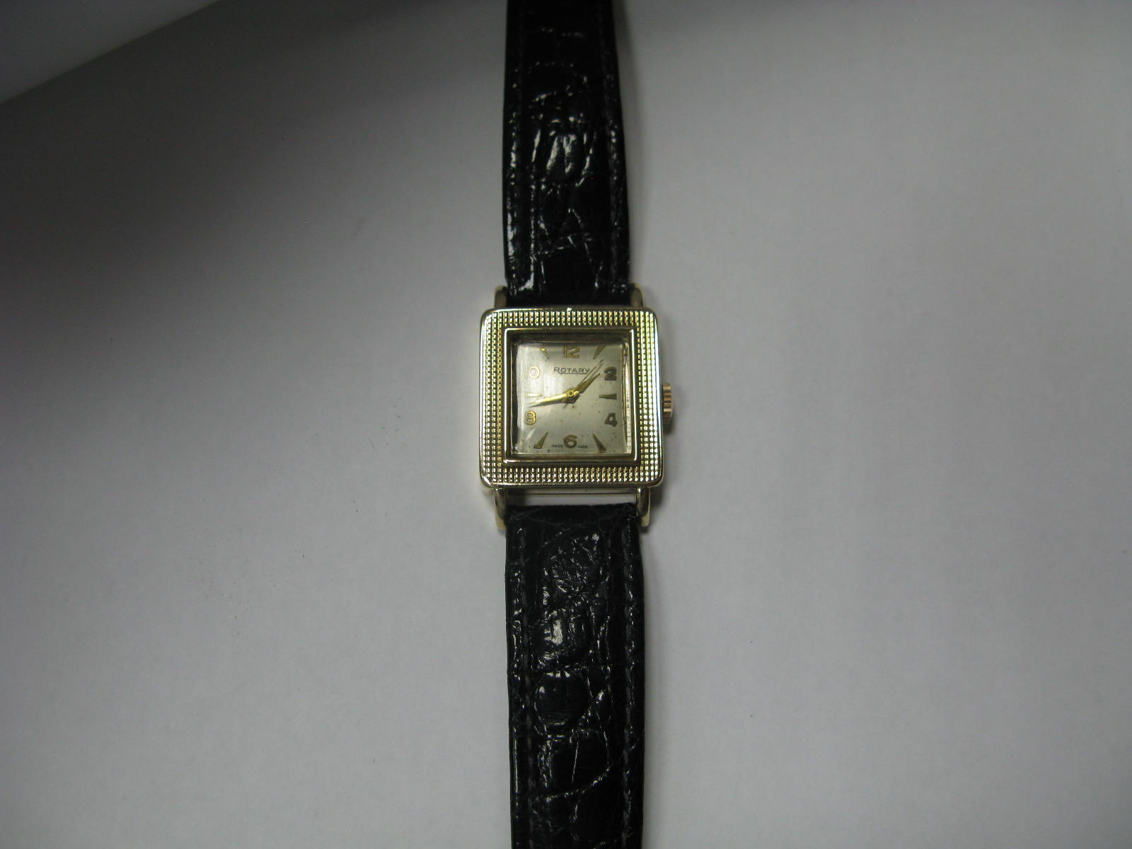Rotary; A 9ct Gold Cased Art Deco Style Wristwatch, the signed dial with Arabic numerals and