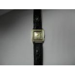 Rotary; A 9ct Gold Cased Art Deco Style Wristwatch, the signed dial with Arabic numerals and