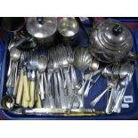 Plated Marrow Fork and Scoop, plated teapot, tankards, etc:- One Tray.