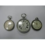 Two Silver Pocketwatches and one other. (3)