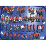 Approximately Fifty Plastic Military Ceremonial Figures, Mainly Britains Eyes Right, including Royal