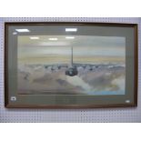 AFTER TIM NOLAN Late XX Century Military Transport Aircraft, print, framed, 87 x 55cm.