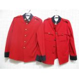 Two Late XX Century Red Tunics, army style by Academy Costumes.