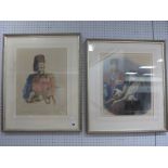 Two Framed Prints Depicting Mid XIX Century Military Figures.