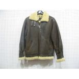 A Leather Fur Lined Jacket, bearing label type B-3, UR contract 822103, LC 22054, Aviation Co.