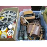 A Collection of Early/Mid XX Century and Later Cameras, binoculars etc., a Pathescope 'Prince' movie