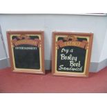 A Pair of Handpainted Pub Signs for 'The Talbot' and 'The Conservatory'. (2)