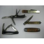 Joh Engstrom, Eskiltuna, Sweden Barrel Knife, with burr wood handle, stag handled knife, Witness