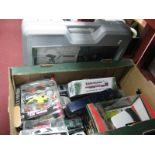 A Burago Mini Cooper and a Jaguar XK120, etc:- One Box; together with zoom microscope. (2)